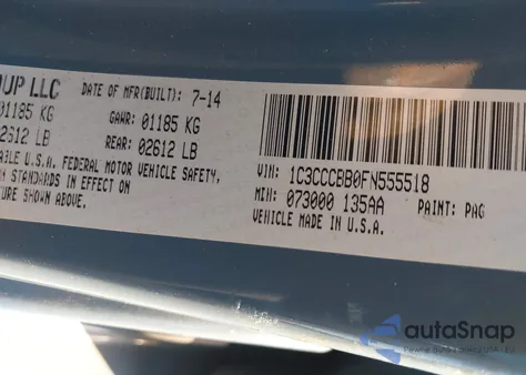 2015 Chrysler 200 S из США, поврежденный, VIN 1C3CCCBB0FN555518